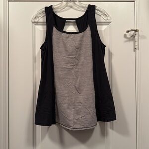 Lululemon Black & White Split Back Workout Tank, Size 10